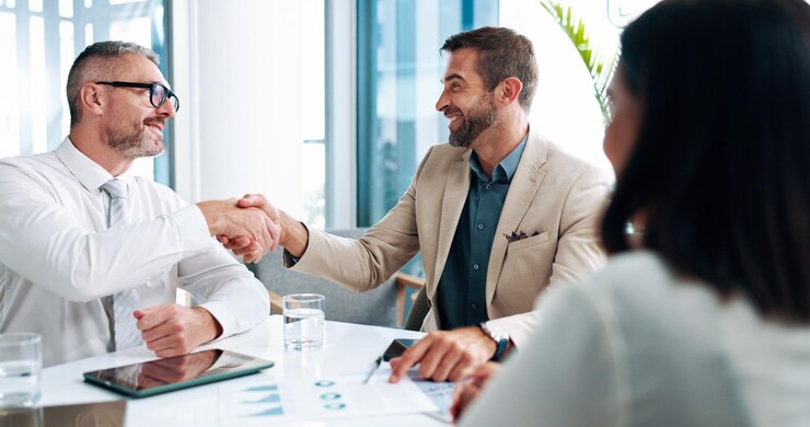accountant people meeting with handshake office welcome partnership financial agreement men thank you documents investment deal proposal negotiation b2b opportunity 590464 529789